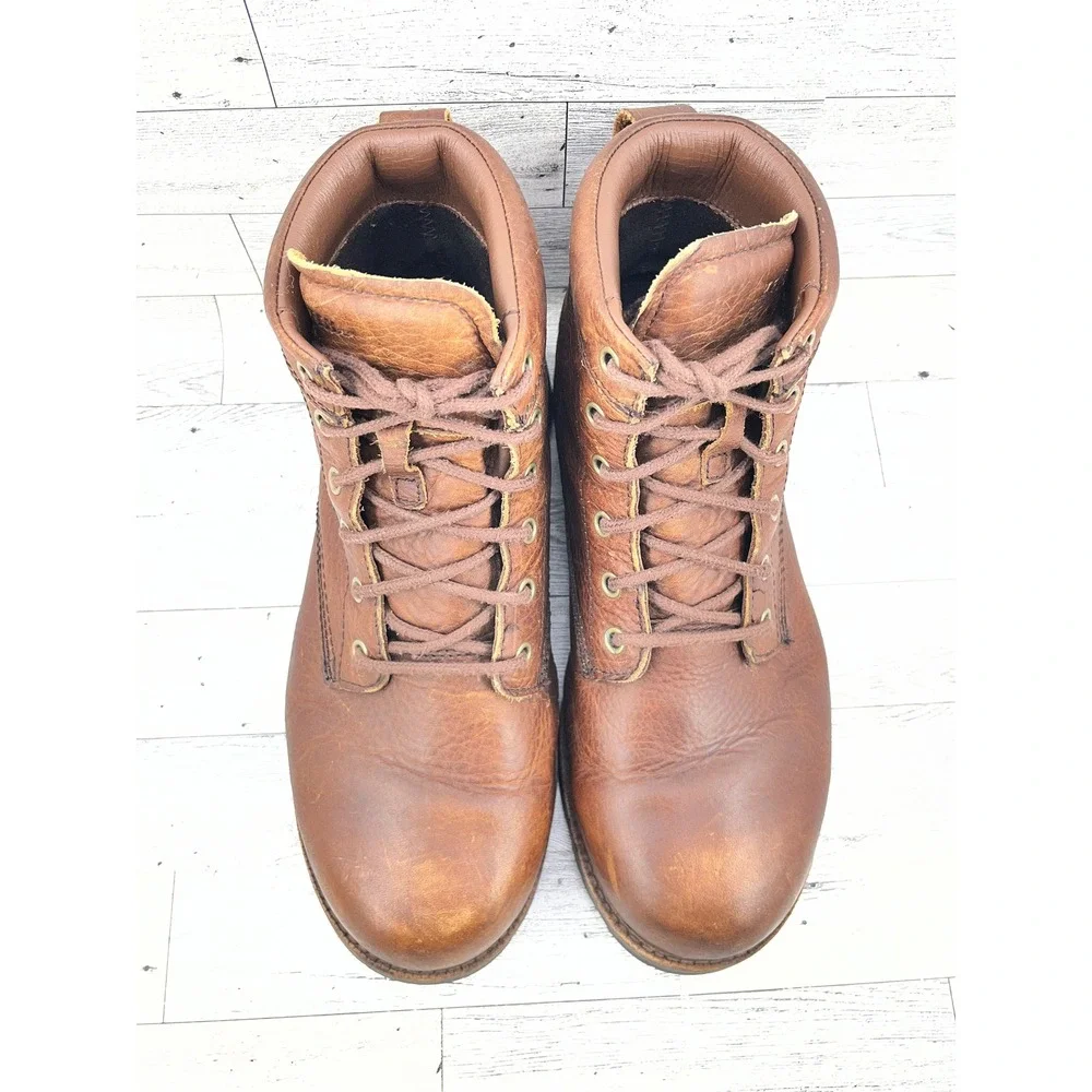 LL Bean Mens 296506 Waterproof Leather‎ Work Boots Brown Size 9 Wide